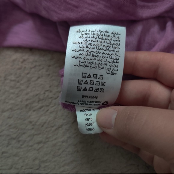 Style & Co. Seamed High-Low Top Long Sleeve Asymmetrical Tunic Pink Purple Tee - Picture 7 of 8